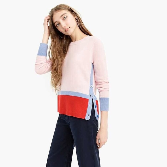 J. Crew Sweaters - J. Crew color block crew neck cashmere sweater